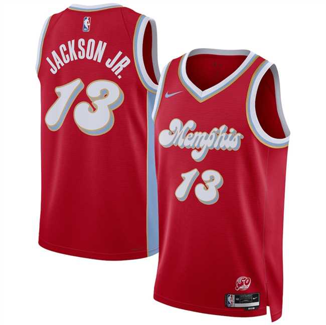 Mens Memphis Grizzlies #13 Jaren Jackson Jr. Red 2024-25 City Edition Stitched Jersey Dzhi